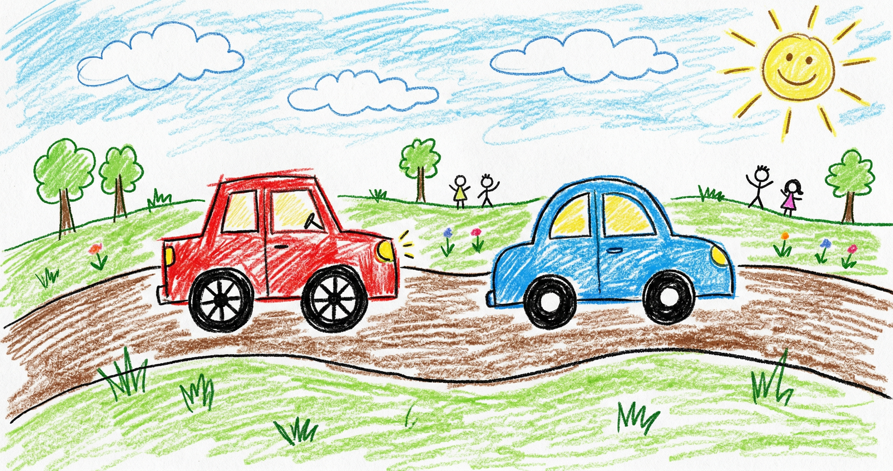 Just a dumb picture of two cars "racing"